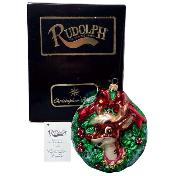 Christopher Radko 1999 Rudolph The Red Nosed Reindeer Ornament Christmas In Box - Picture 1 of 10